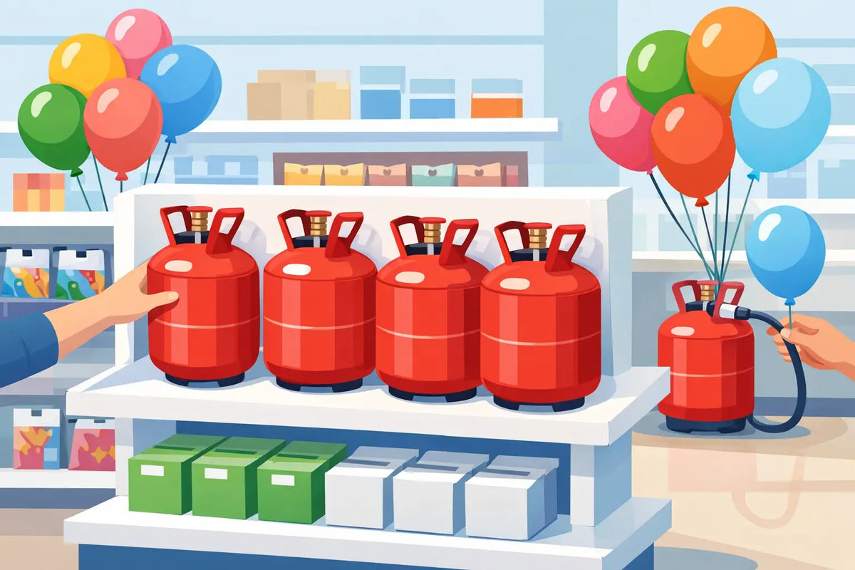 How to Merchandise Helium Cylinders in Store