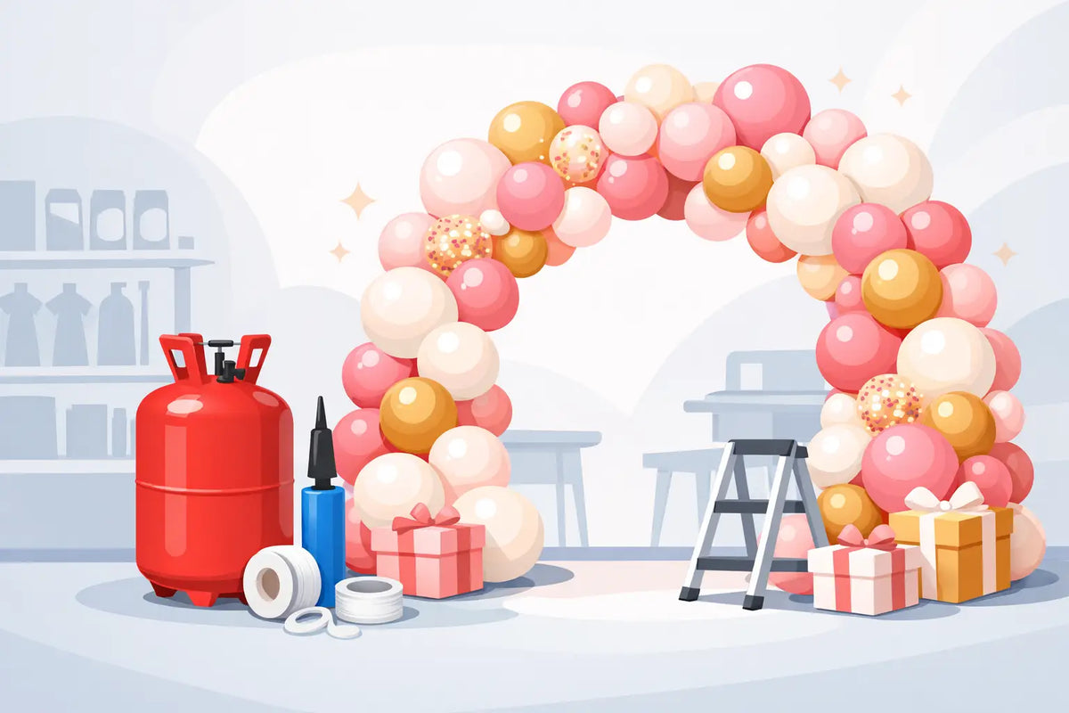 Birthday Balloon Arch Tutorial for Retail-Ready Setups