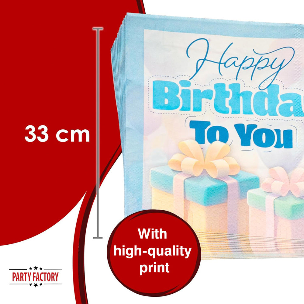 Napkins Happy Birthday pastel 3 ply 20 pack 2