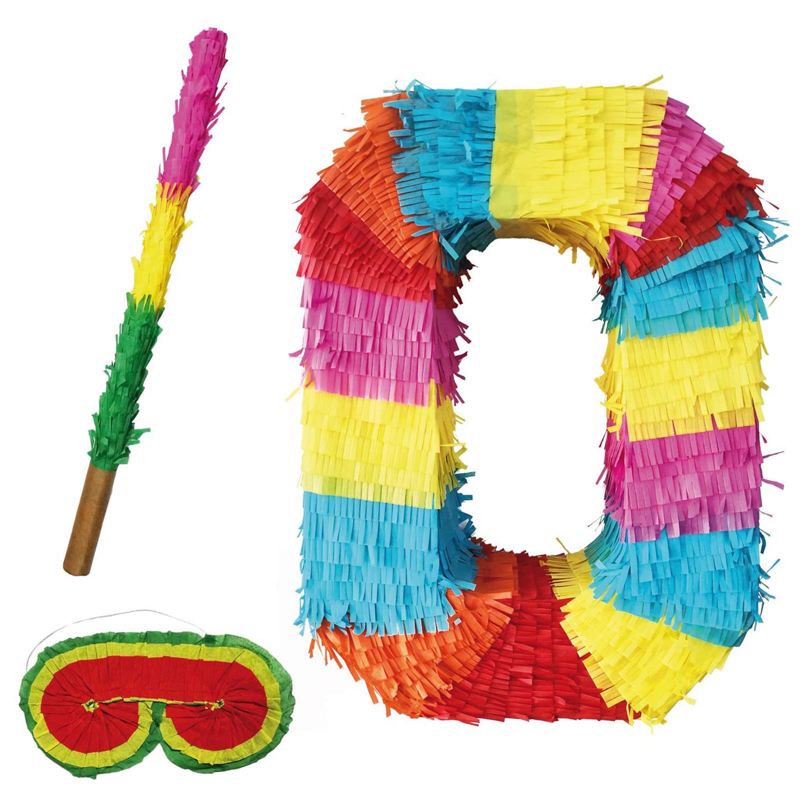 Pinata Numbers set 0-9 + Stick + eye mask for kids 16.68 x 13.77 x 3.14 in. No. 0