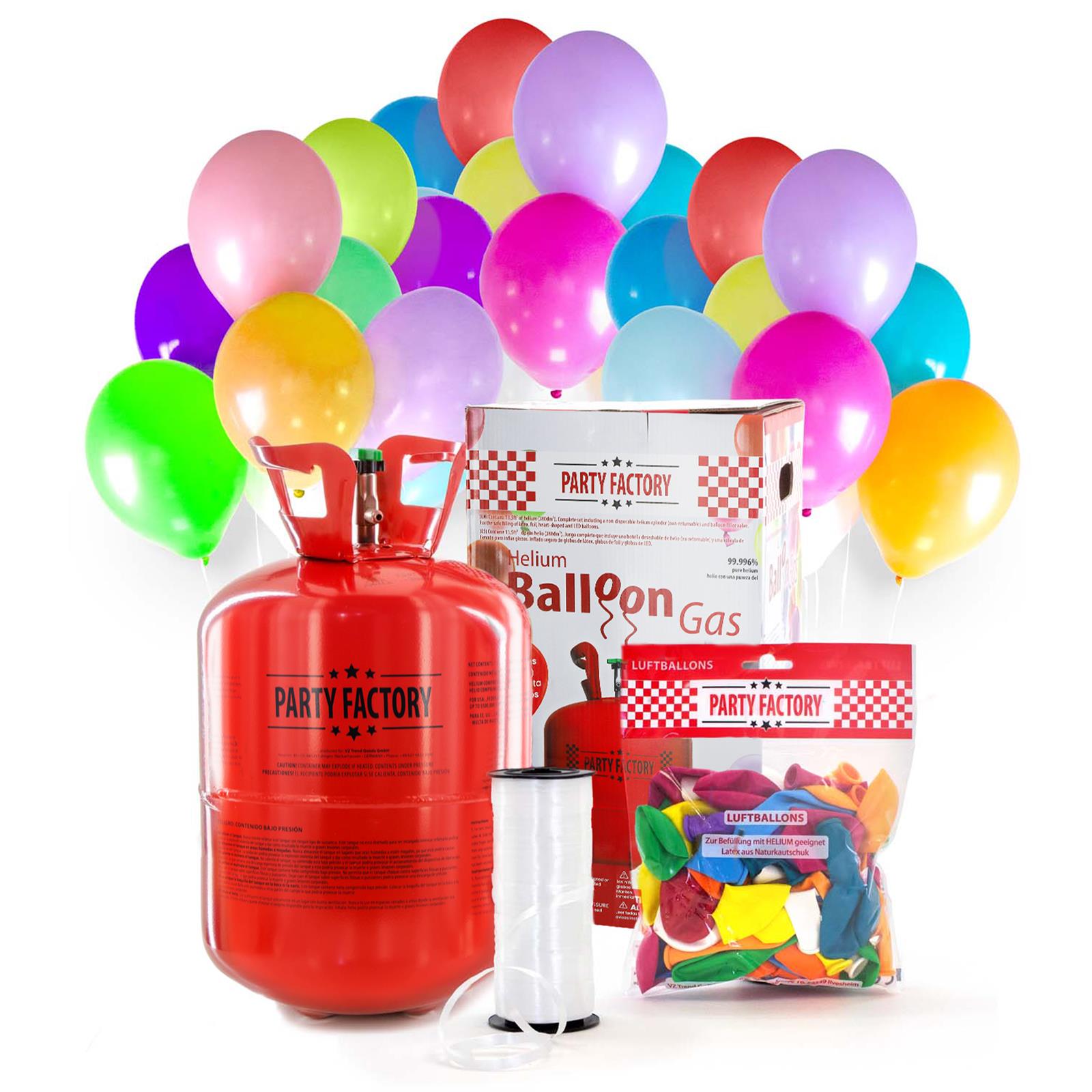 Helium tank for 50 balloons incl 50 latex balloons