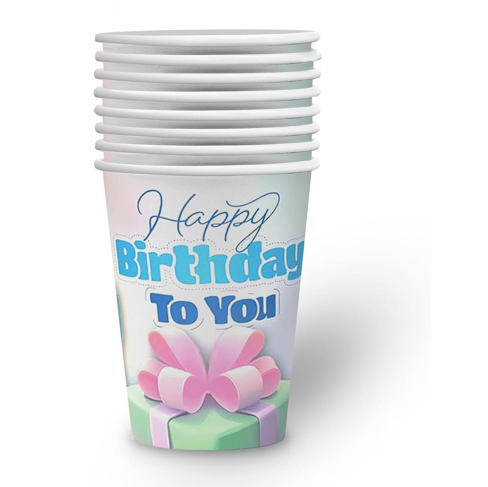 Cups Happy Birthday pastel 8 oz 8 pack