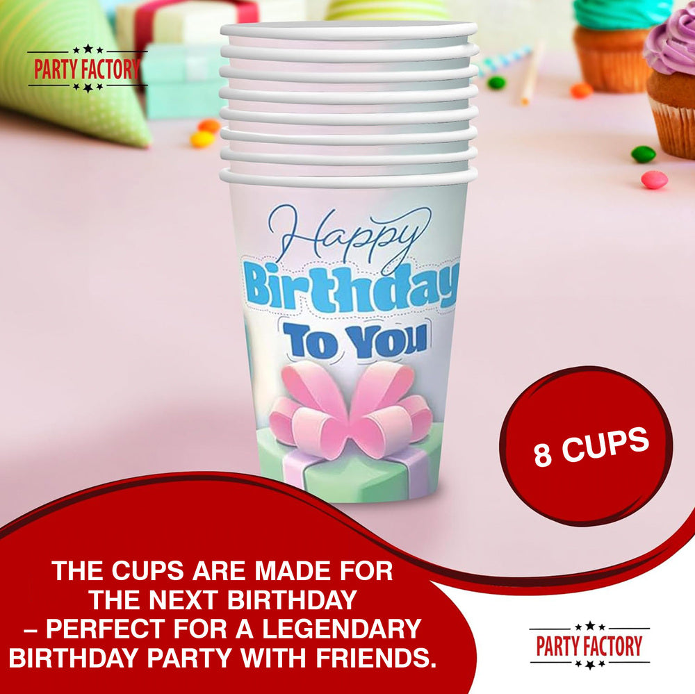 Cups Happy Birthday pastel 8 oz 8 pack 3