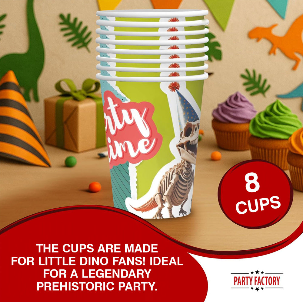 Dino skeleton cups 8 oz 8 pack multicolored 3
