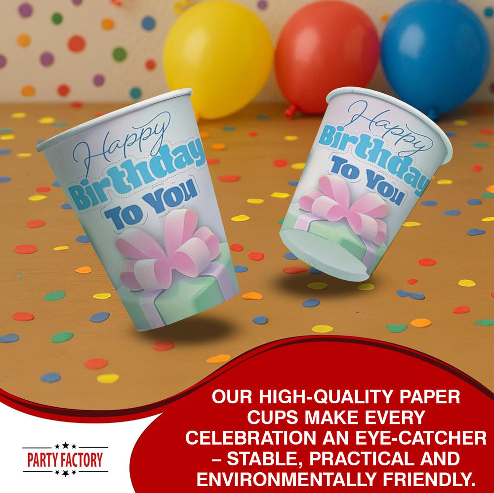 Paper cups Happy Birthday pink 8 oz 8 pack 4