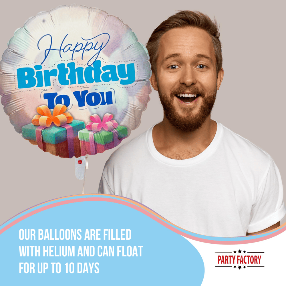 Foil balloon Happy Birthday party in pastel 17 in. round Happy Birthday to You 3