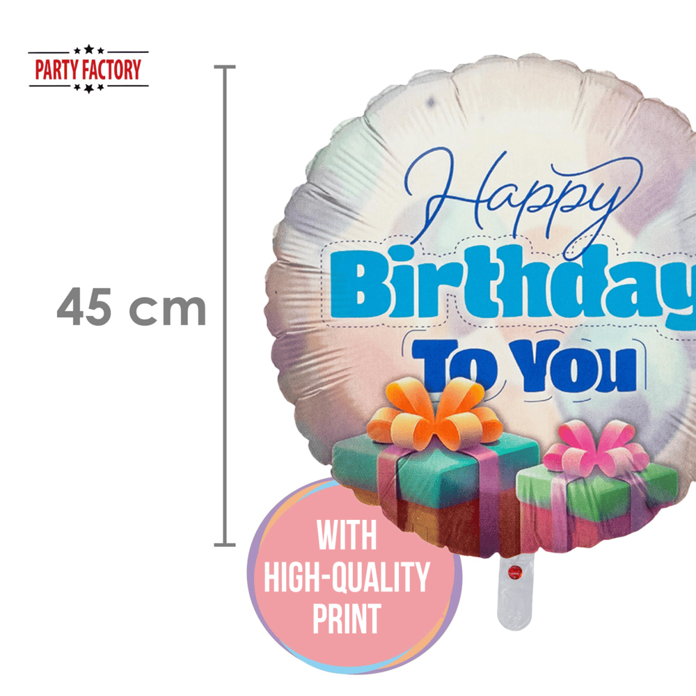 Foil balloon Happy Birthday party in pastel 17 in. round Happy Birthday to You 4