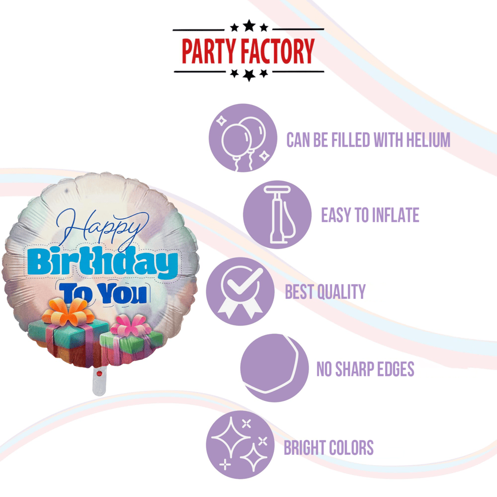 Foil balloon Happy Birthday party in pastel 17 in. round Happy Birthday to You 5