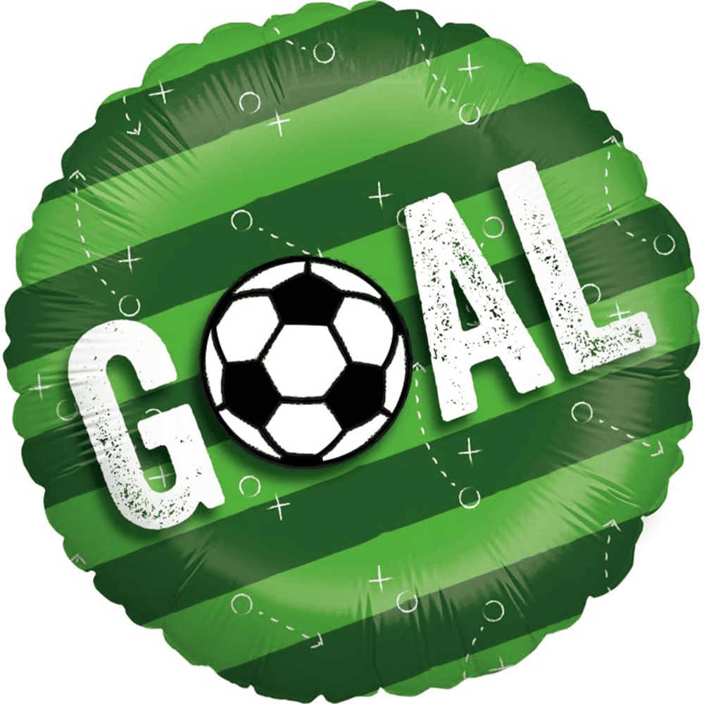 Soccer foil balloon Goal green 17 in. round field design