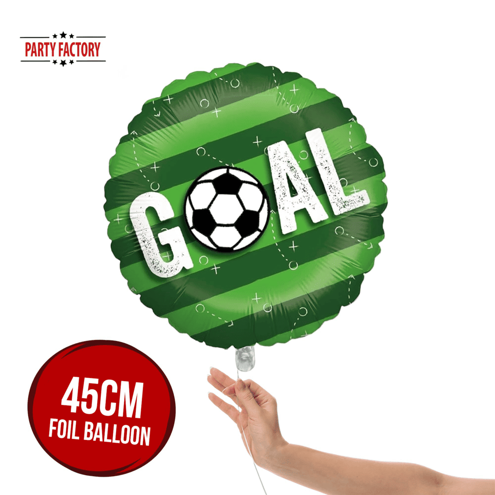 Soccer foil balloon Goal green 17 in. round field design 2