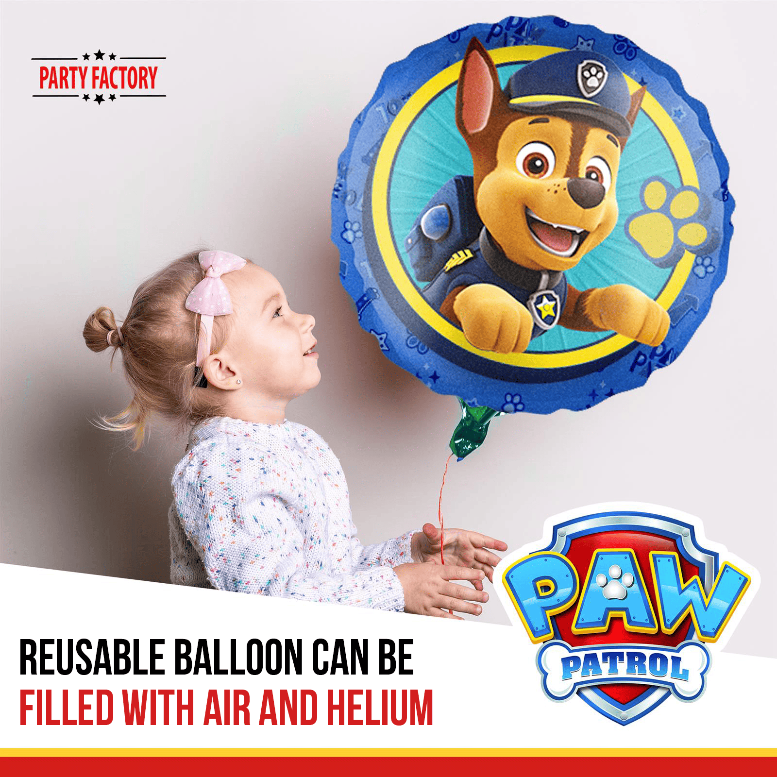 Paw Patrol foil balloon Chase blue 17  in. round design 1 2
