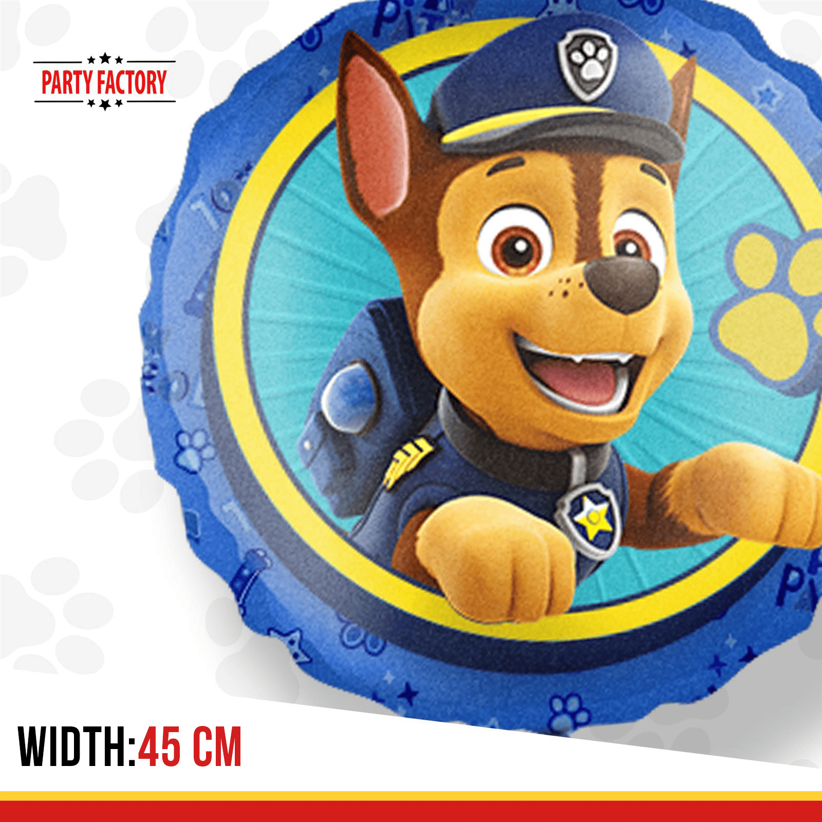 Paw Patrol foil balloon Chase blue 17  in. round design 1 3