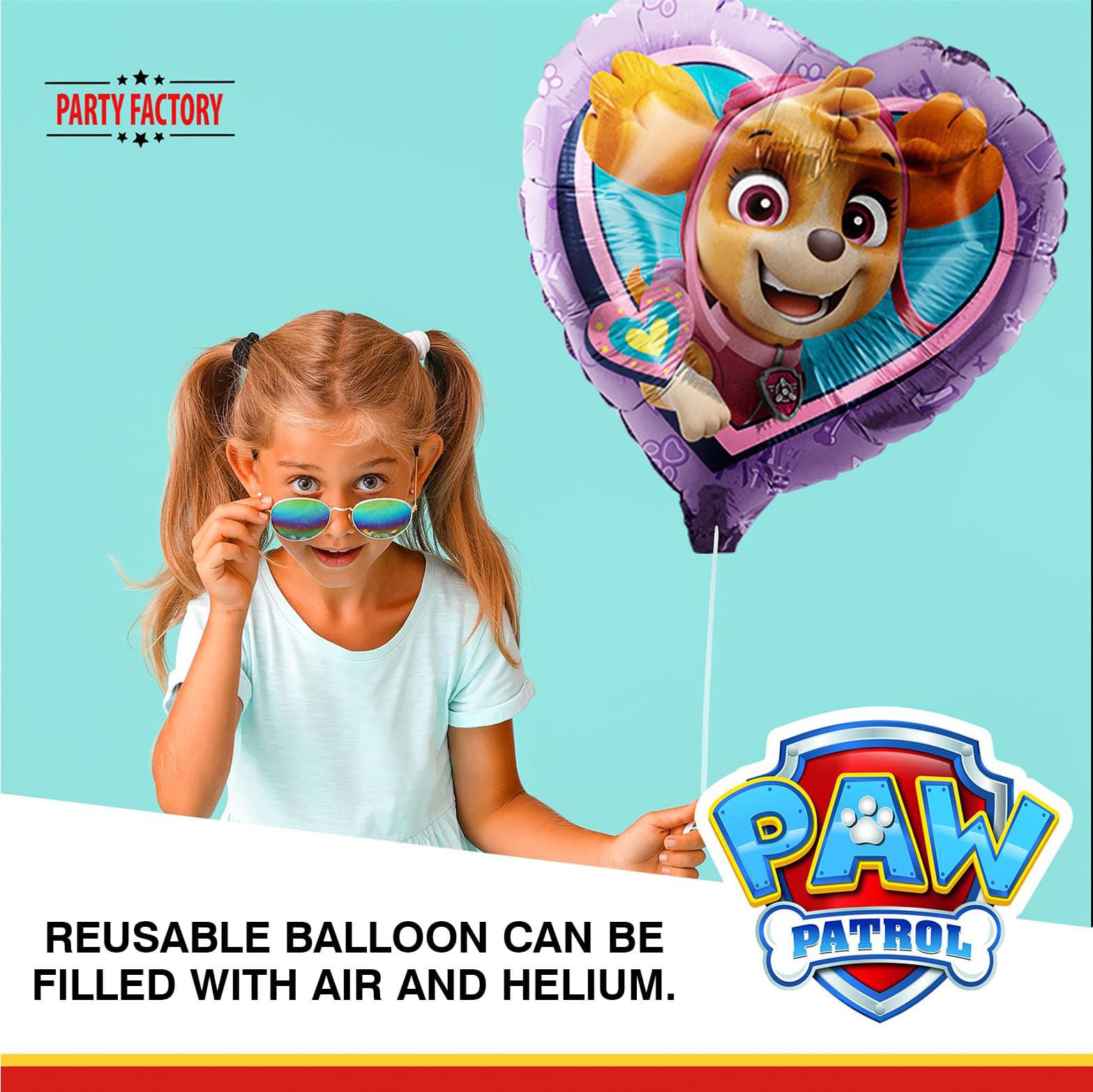 Paw Patrol Skye heart foil balloon purple 17 in. 2