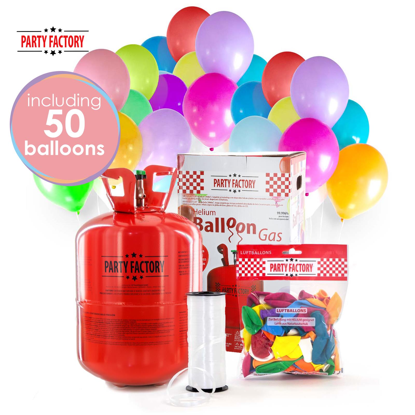 Helium tank for 50 balloons incl 50 latex balloons 2