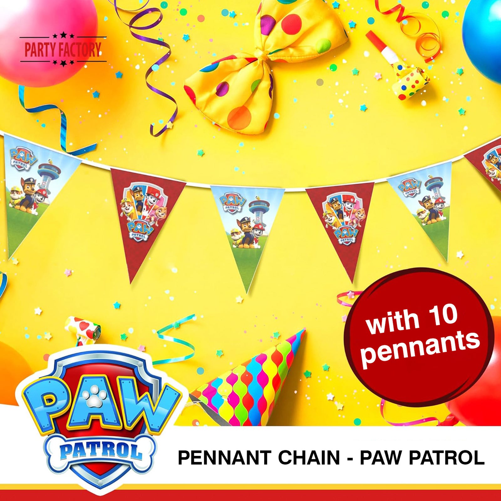 Paw Patrol pennant banner multicolored party garland 16 ft 3