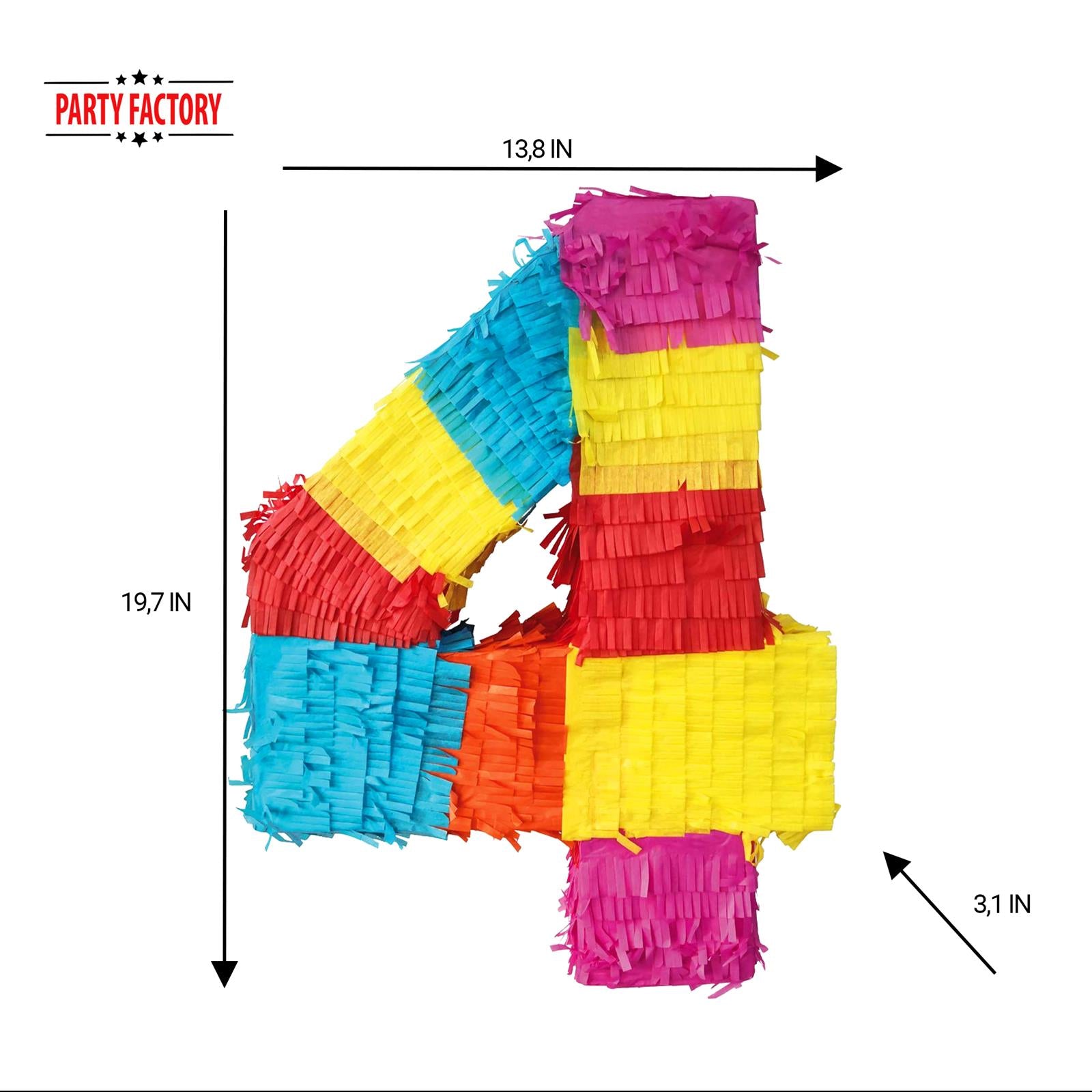 Pinata numbers set 0-9 + stick + eye mask children's birthday punch pinata 16.68 x 13.77 x 3.14 inches decoration birthday decoration (4) 4