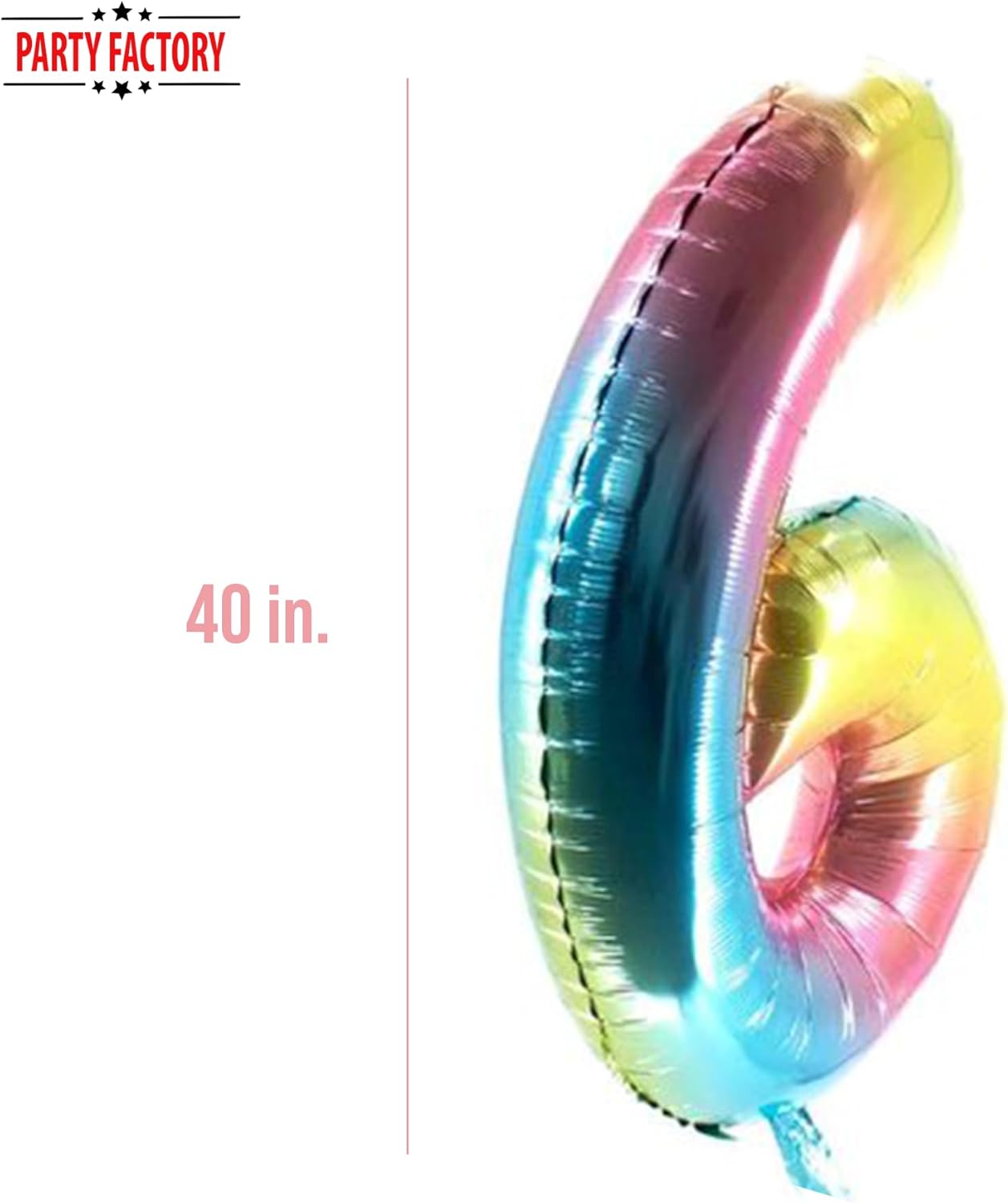 XXL foil balloon number 6 multicolor 40 in 2