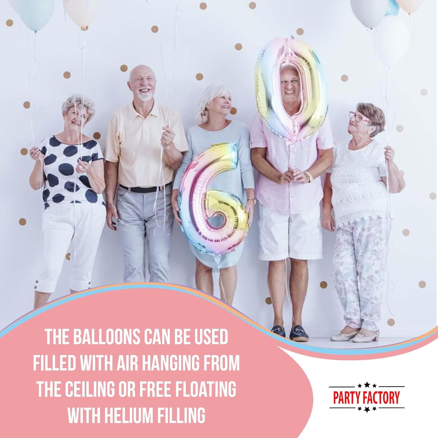 XXL foil balloon number 6 multicolor 40 in 6