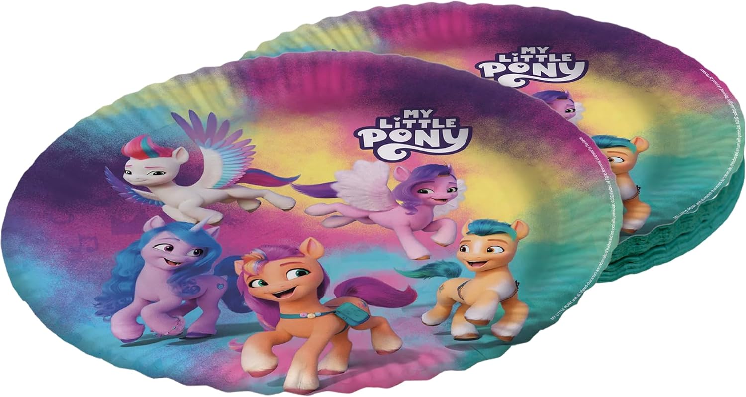 My little Pony  8x paper plates disposable plates colorful 9 in.