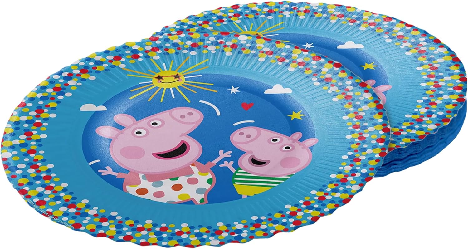 Peppa Pig  8 x paper plates disposable plates colorful 9 in.