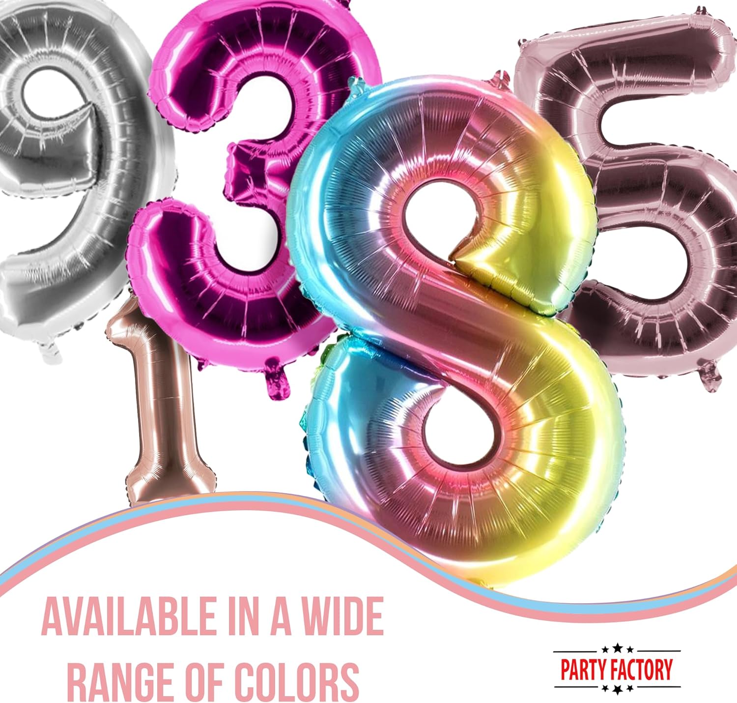 XXL foil balloon number 6 multicolor 40 in 7
