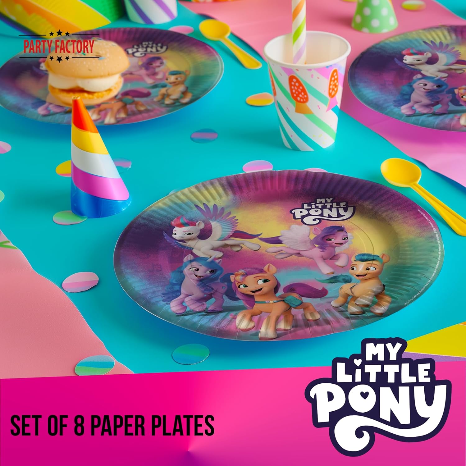 My little Pony  8x paper plates disposable plates colorful 9 in. 2