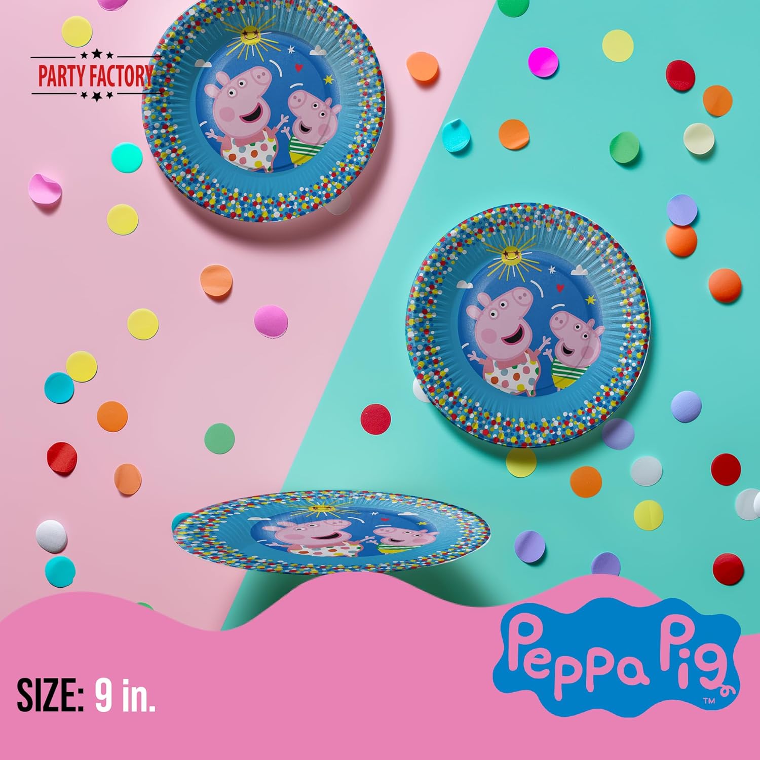 Peppa Pig  8 x paper plates disposable plates colorful 9 in. 5
