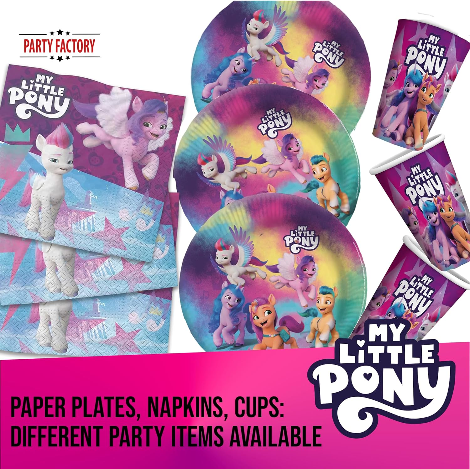 My little Pony  8x paper plates disposable plates colorful 9 in. 4