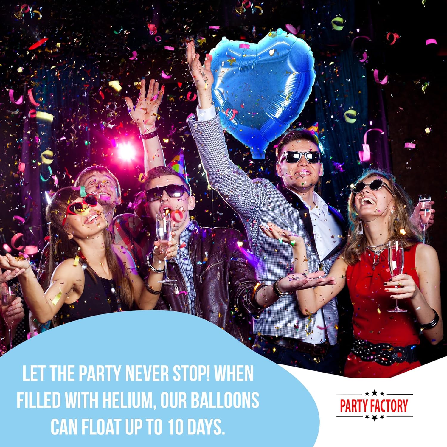 Foil balloon heart blue 17.7 in 4