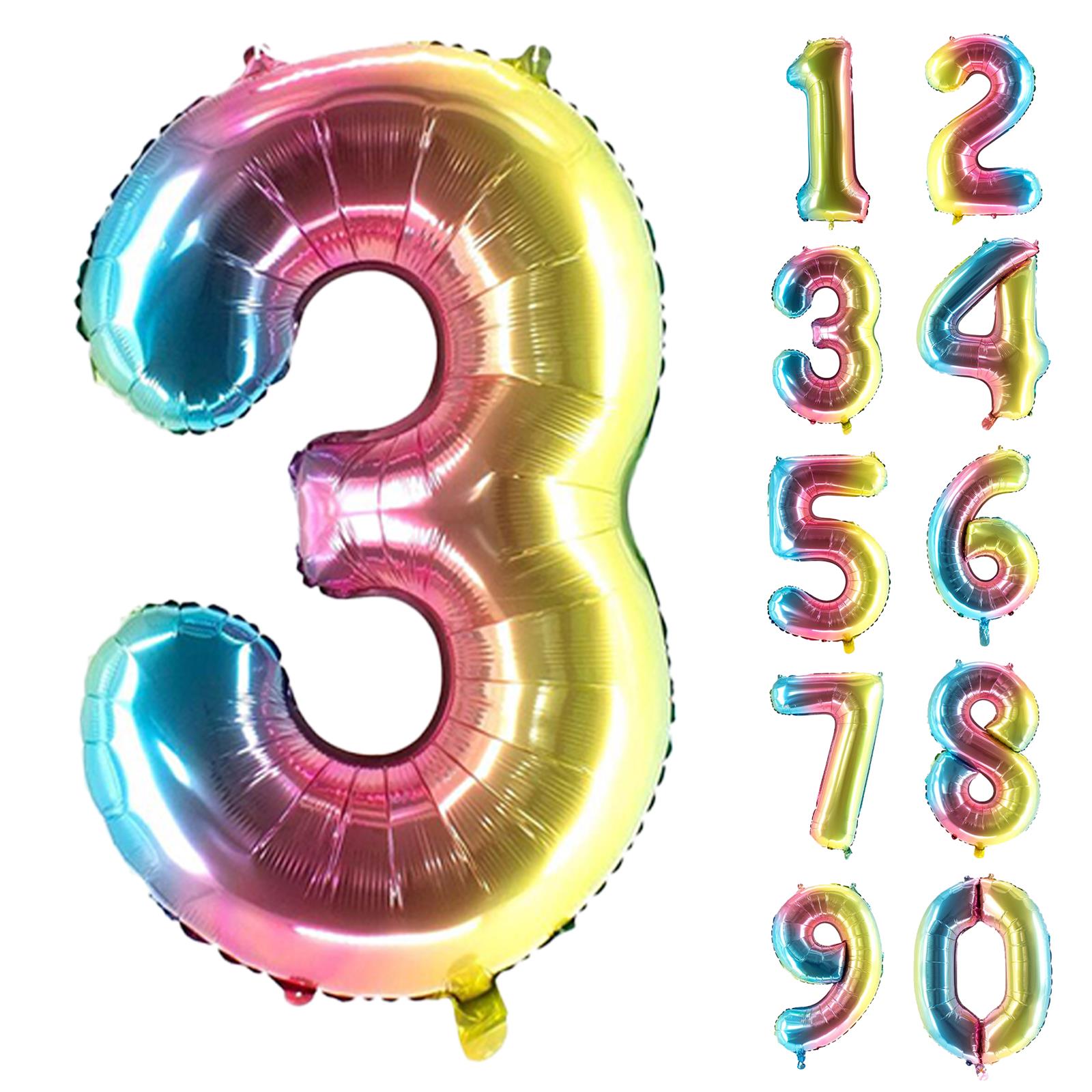 XXL foil balloon number 3 multicolor 40 in
