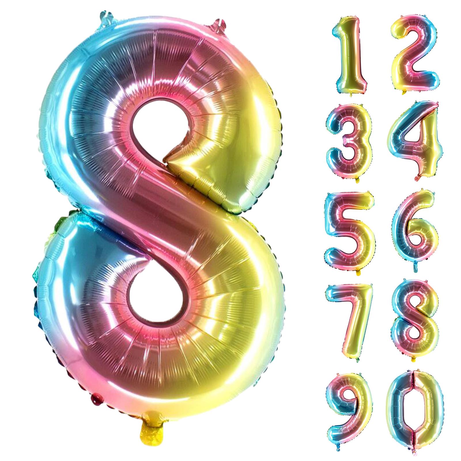 XXL foil balloon number 8 multicolor 40 in