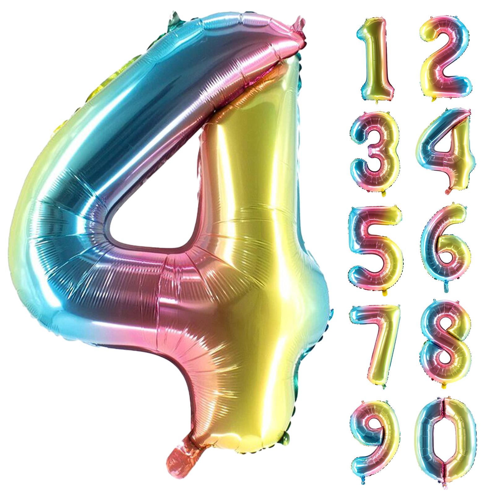 XXL foil balloon number 4 multicolor 40 in