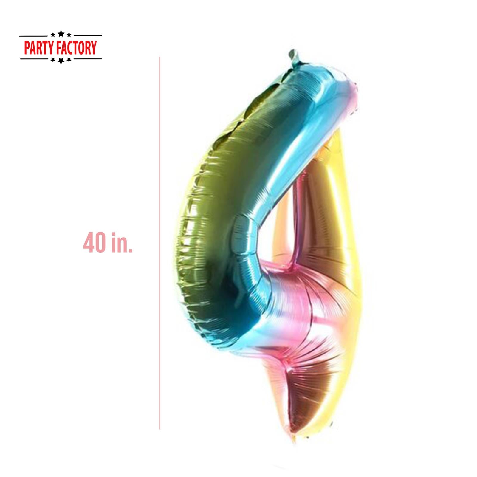 XXL foil balloon number 4 multicolor 40 in 3