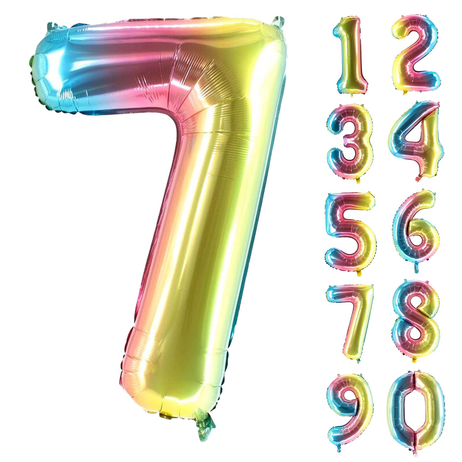 XXL foil balloon number 7  multicolor 40 in