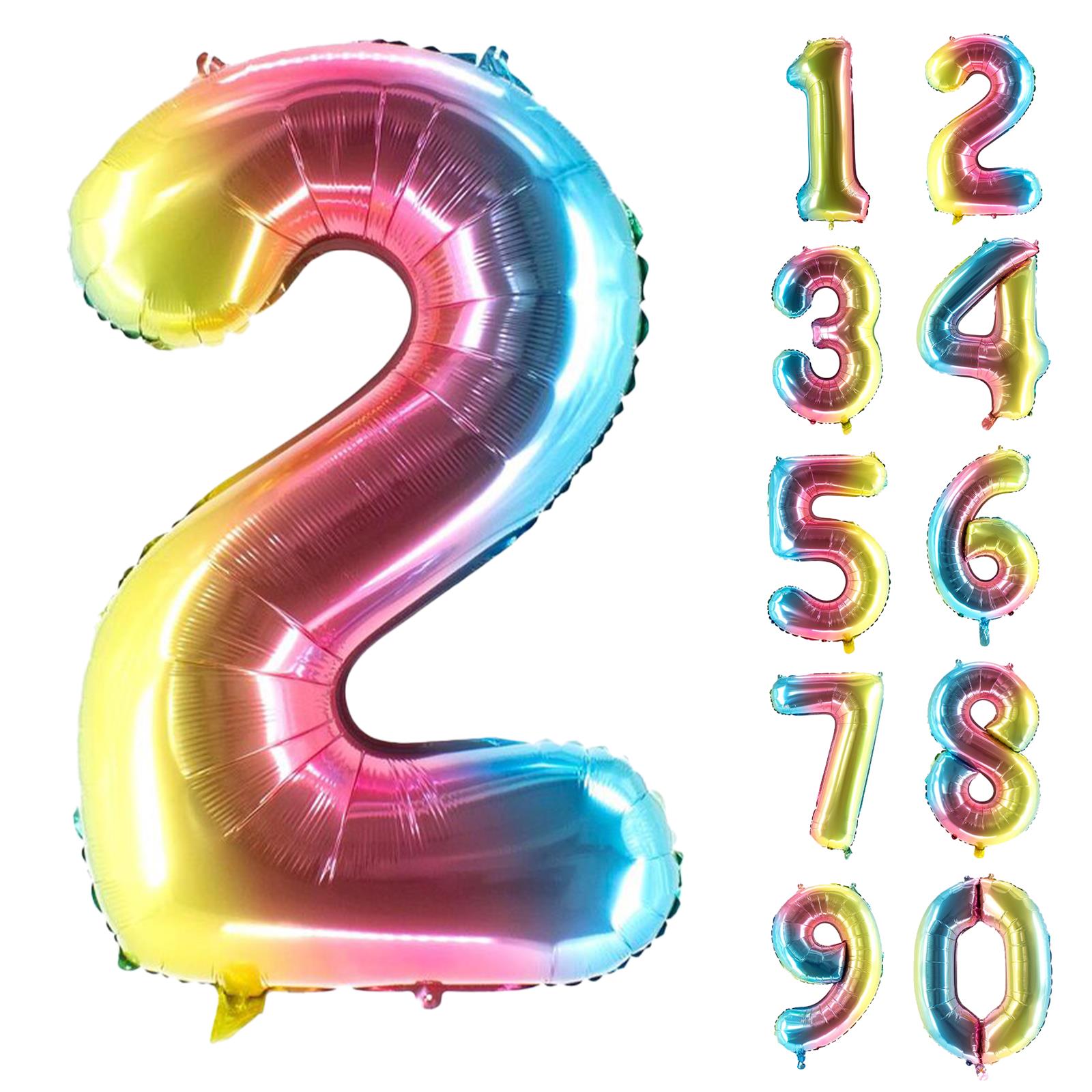 XXL foil balloon number 2 multicolor 40 in