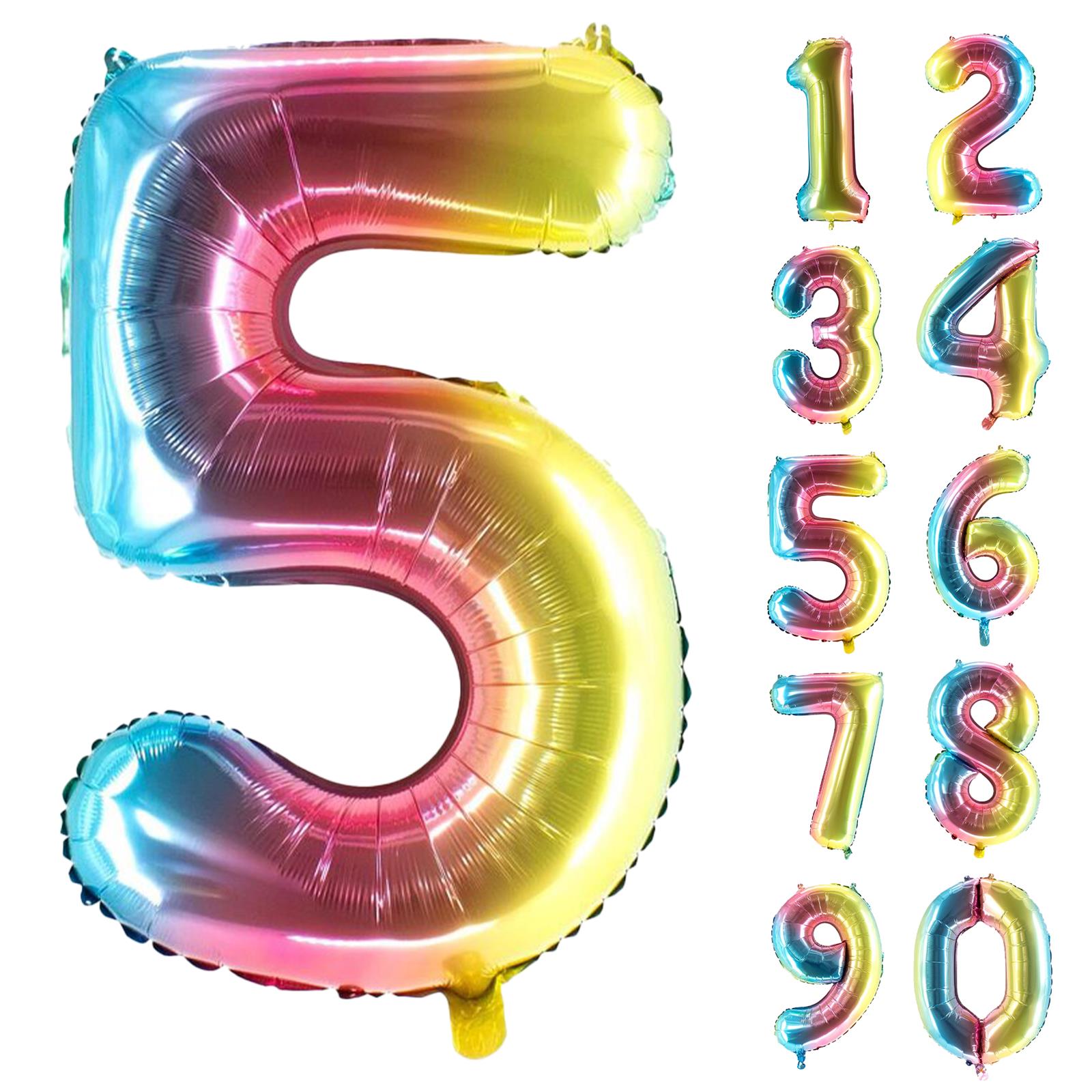 XXL foil balloon number 5 multicolor 40 in