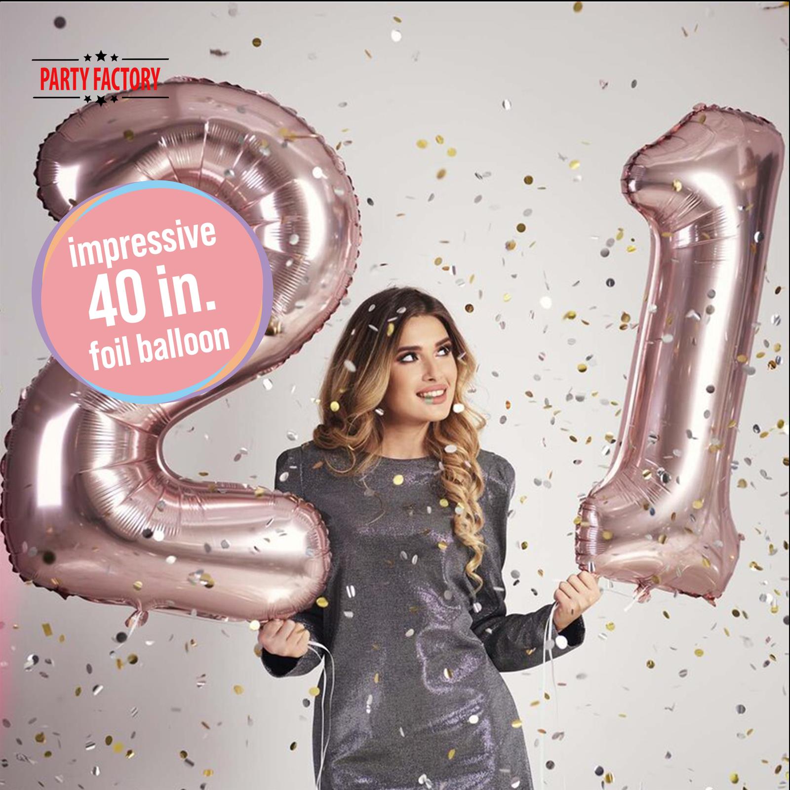 XXL foil balloon number 4 rose 40 in 2