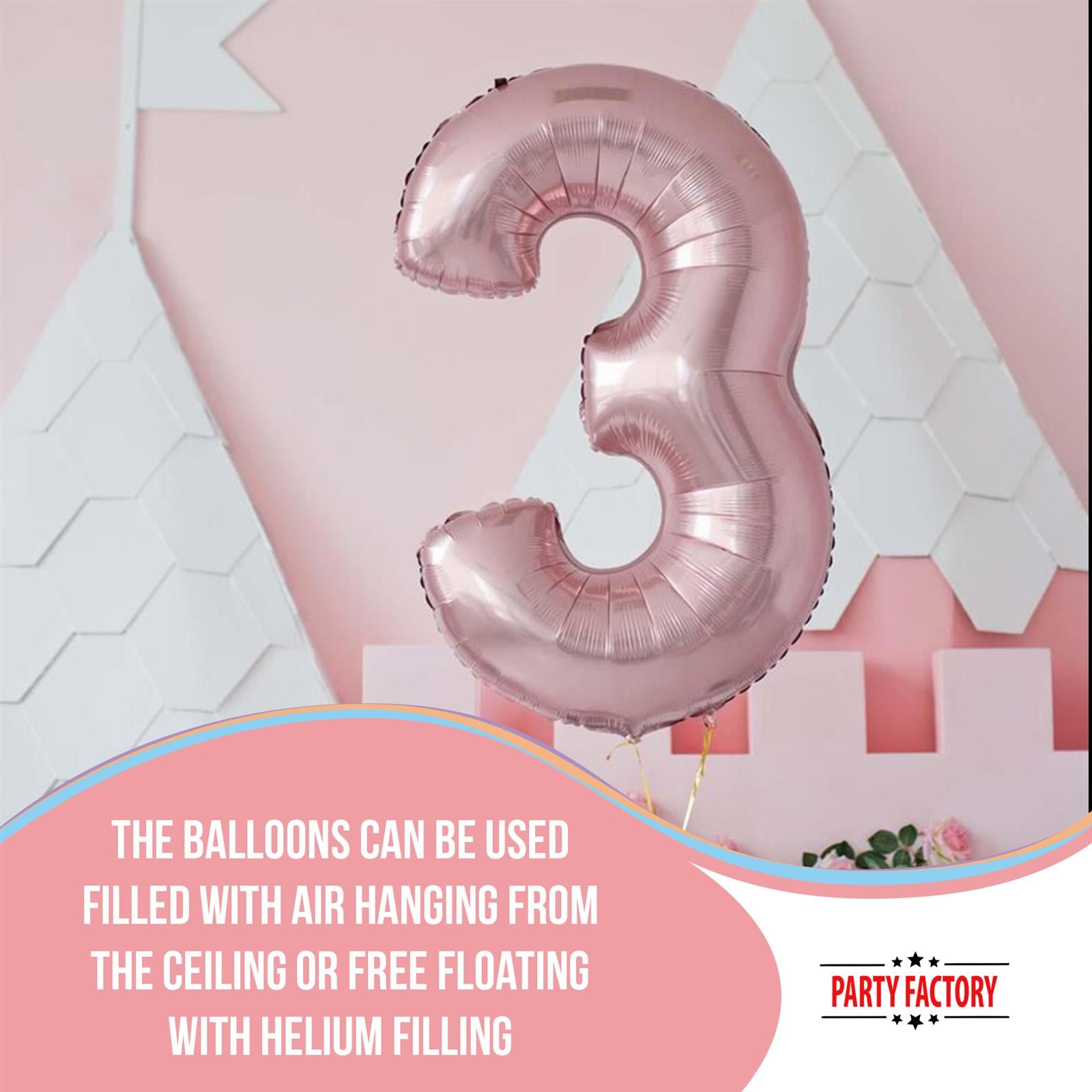 XXL foil balloon number 2 rose 40 in 6