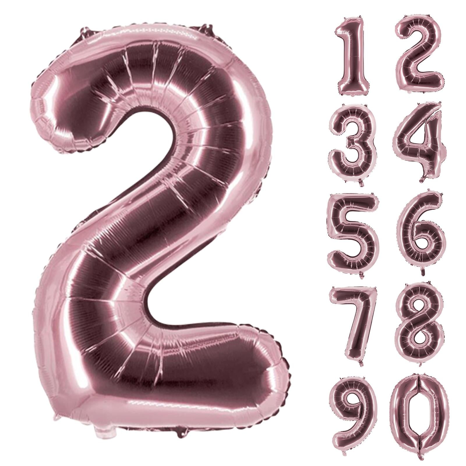 XXL foil balloon number 2 rose 40 in