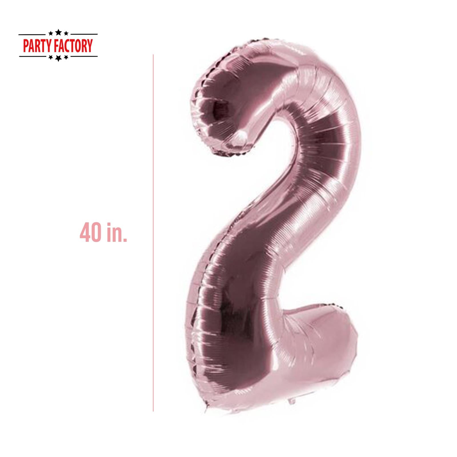 XXL foil balloon number 2 rose 40 in 3