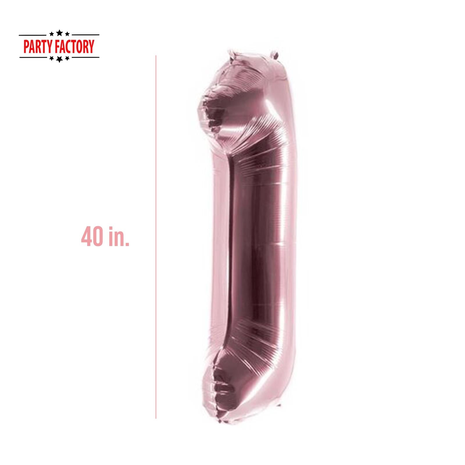 XXL foil balloon number 1 rose 40 in 3