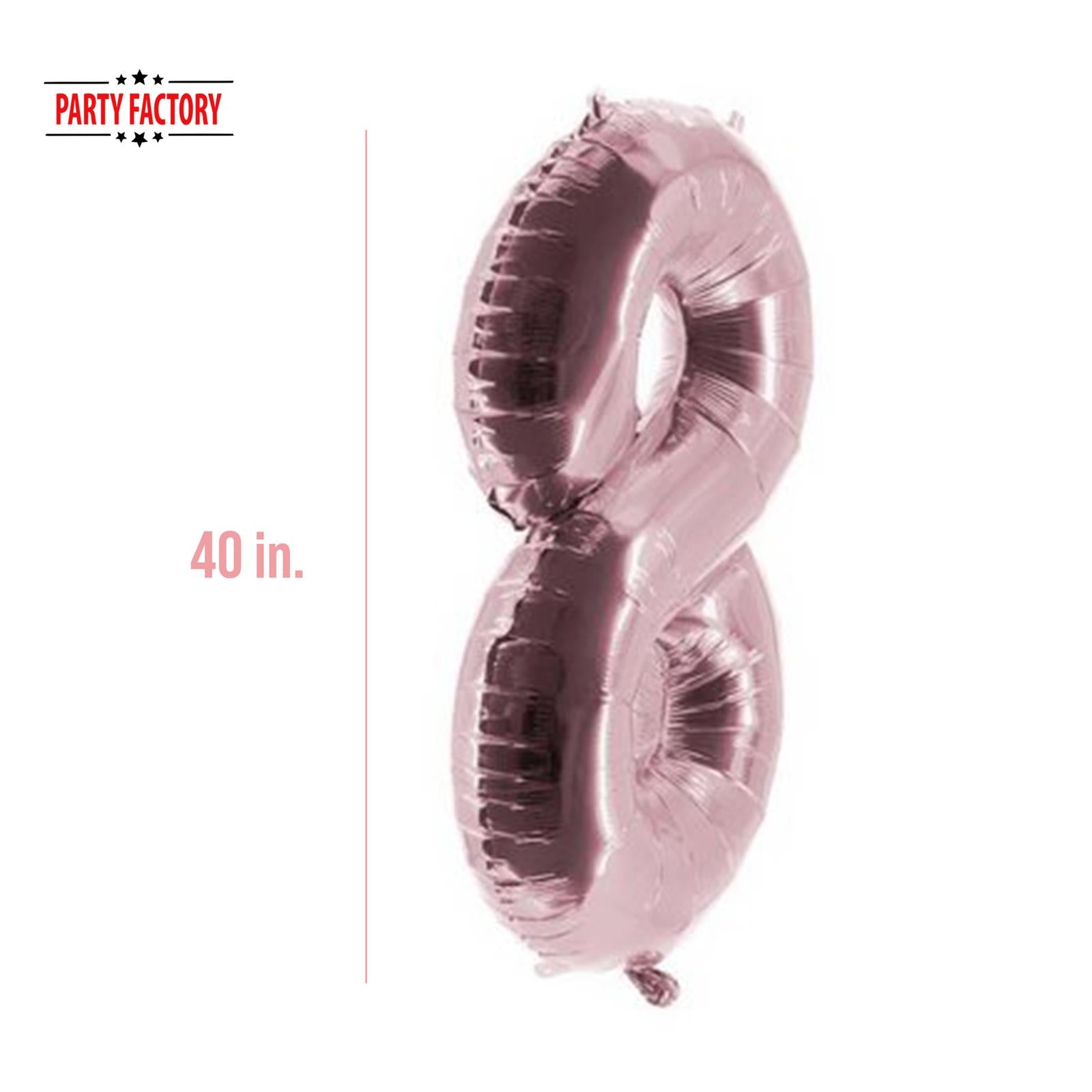 XXL foil balloon number 8 rose 40 in 3