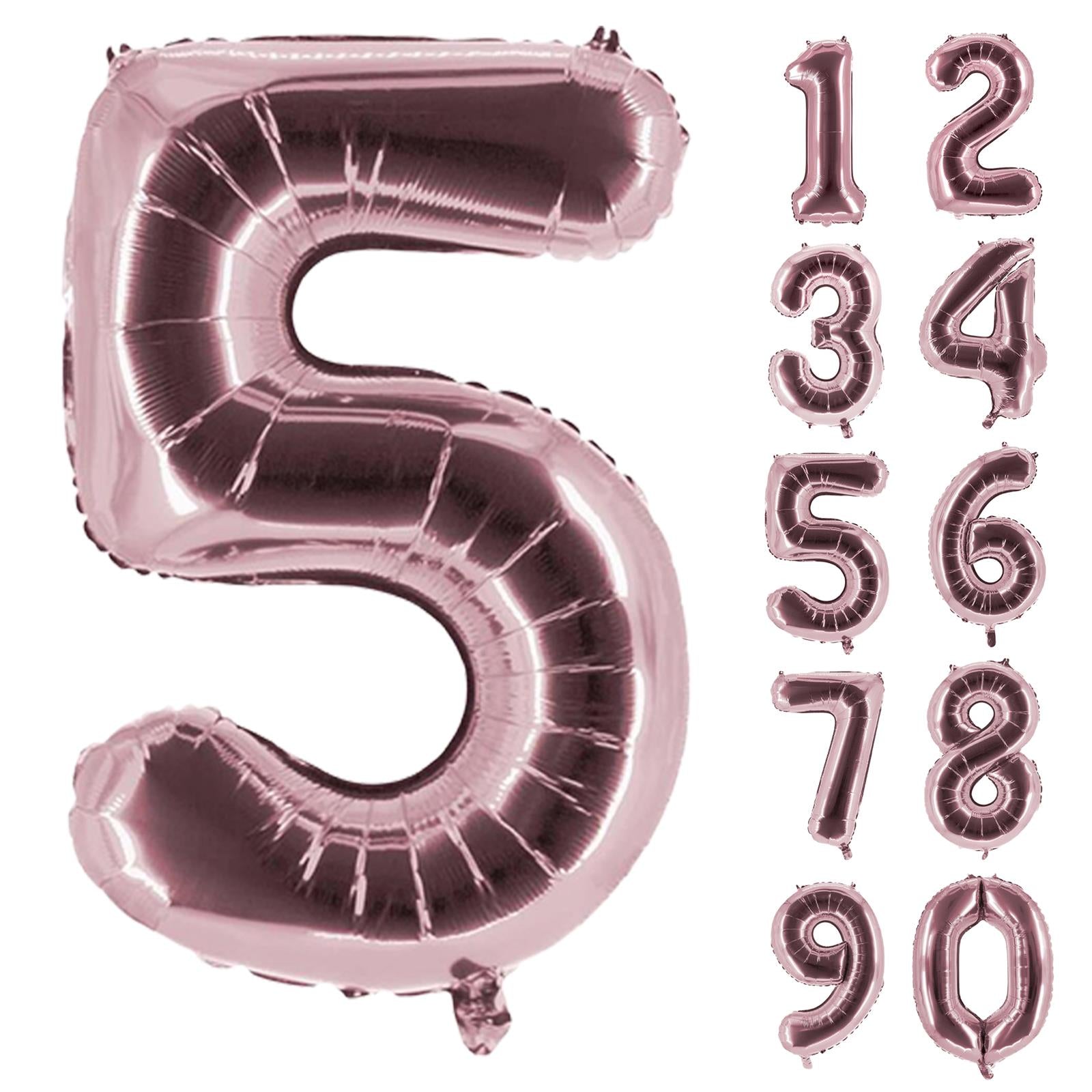 XXL foil balloon number 5 rose 40 in