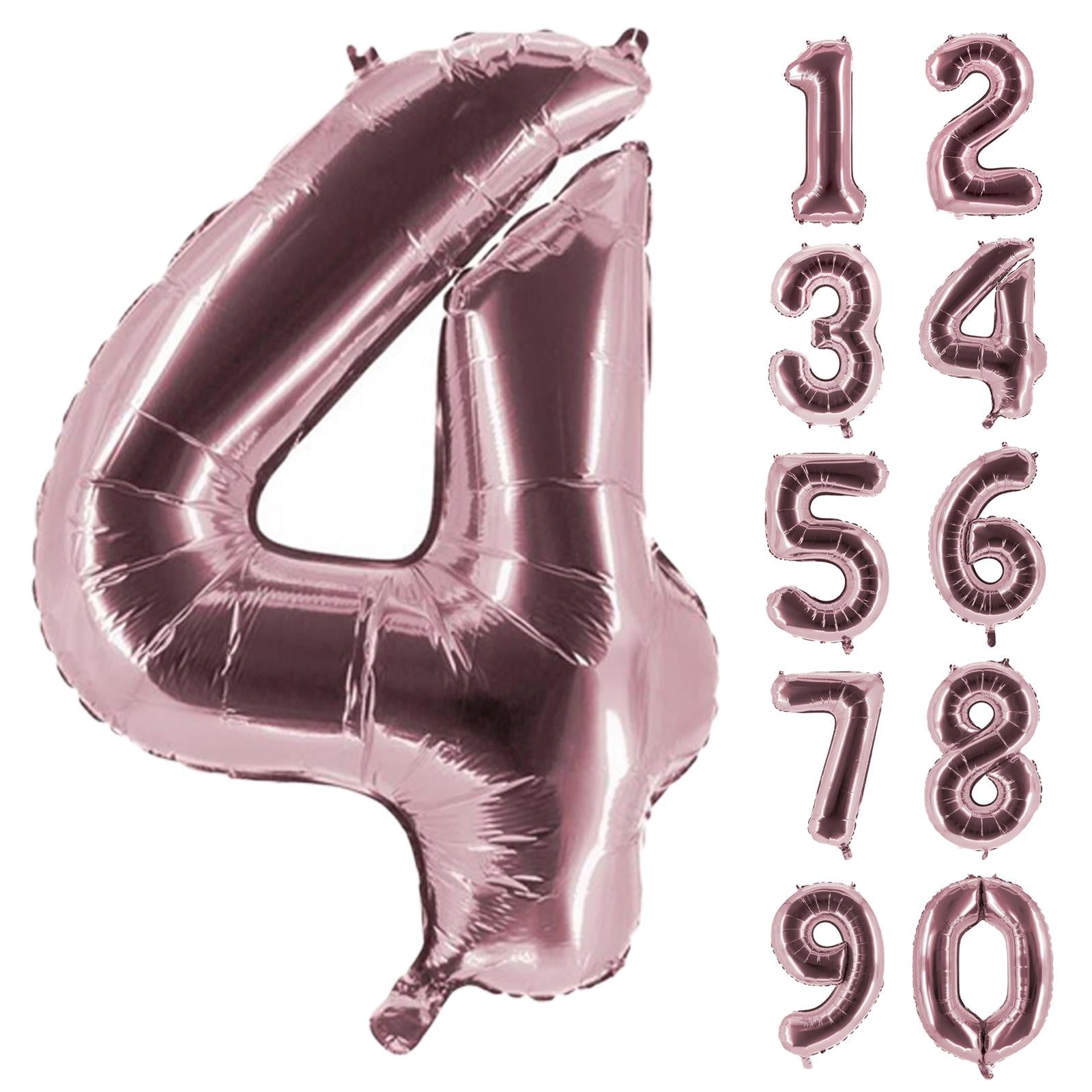 XXL foil balloon number 4 rose 40 in