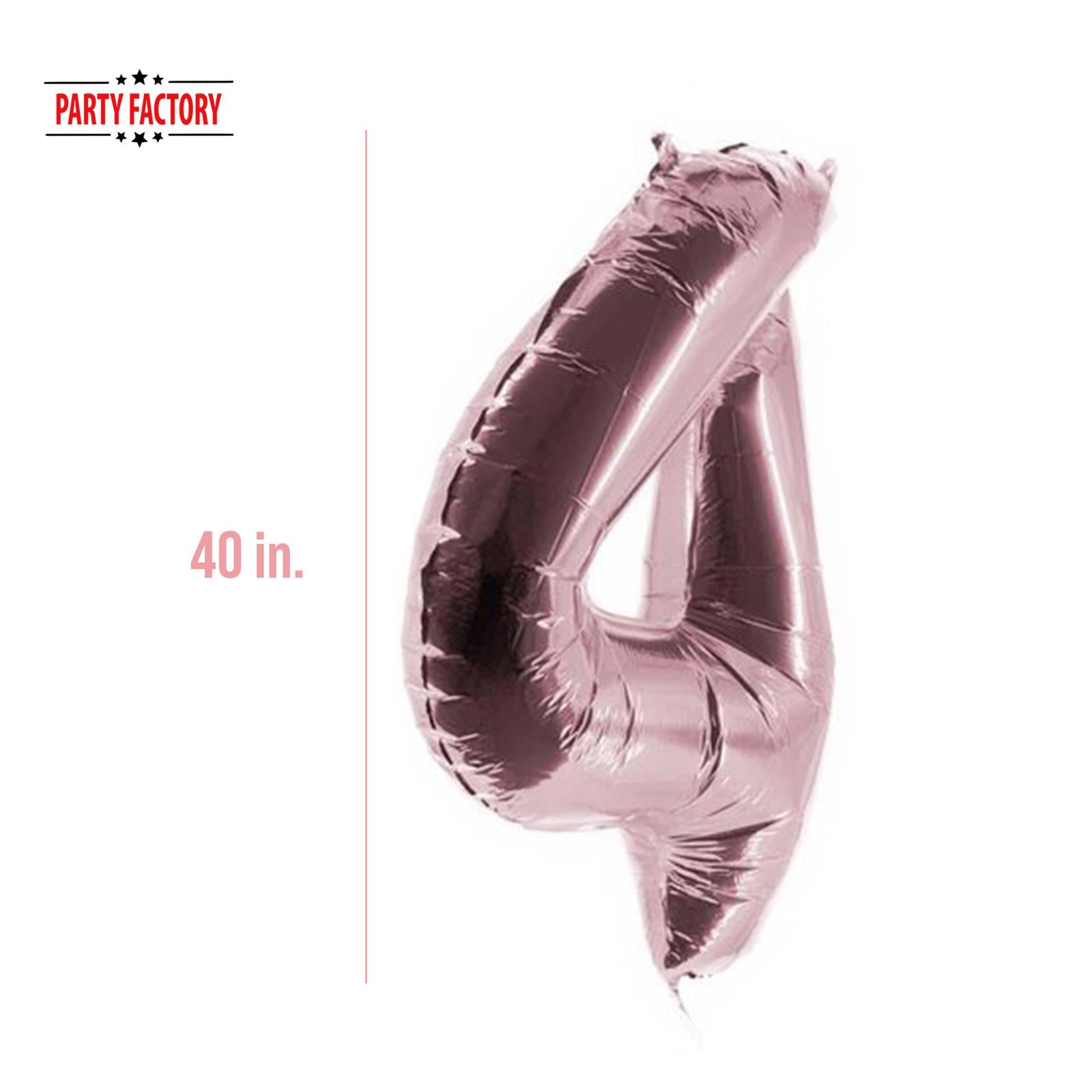 XXL foil balloon number 4 rose 40 in 3