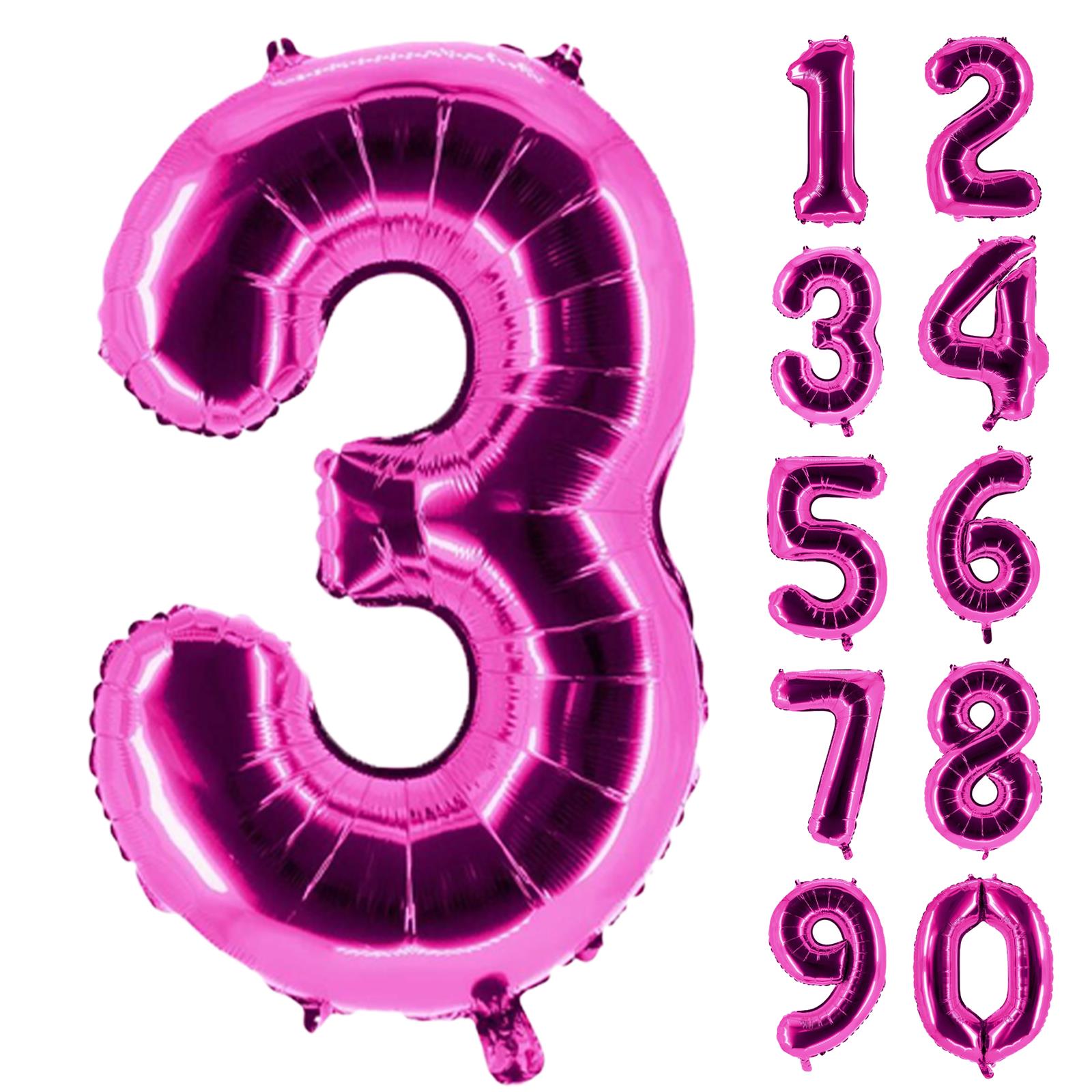 XXL foil balloon number 3 pink 40 in