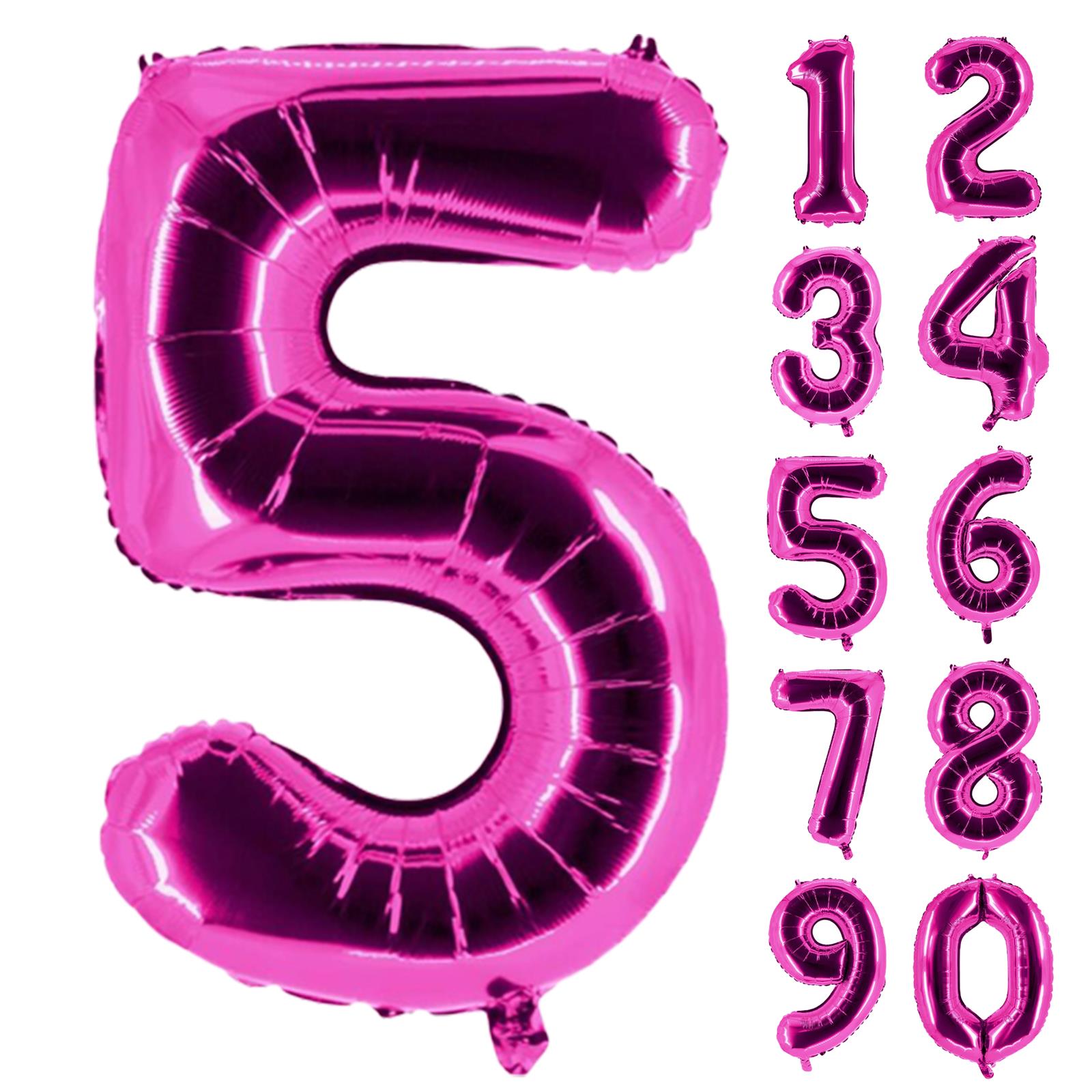 XXL foil balloon number 5 pink 40 in