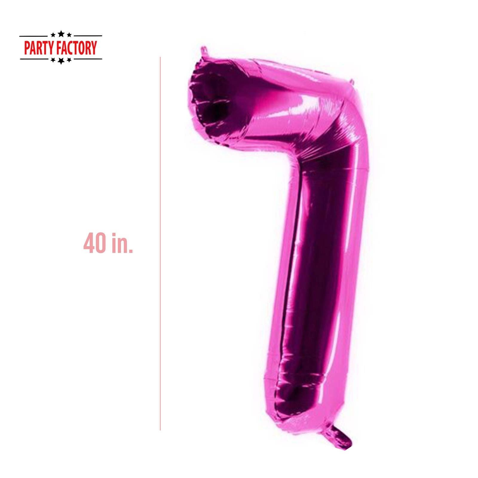 XXL foil balloon number 7 pink 40 in 3