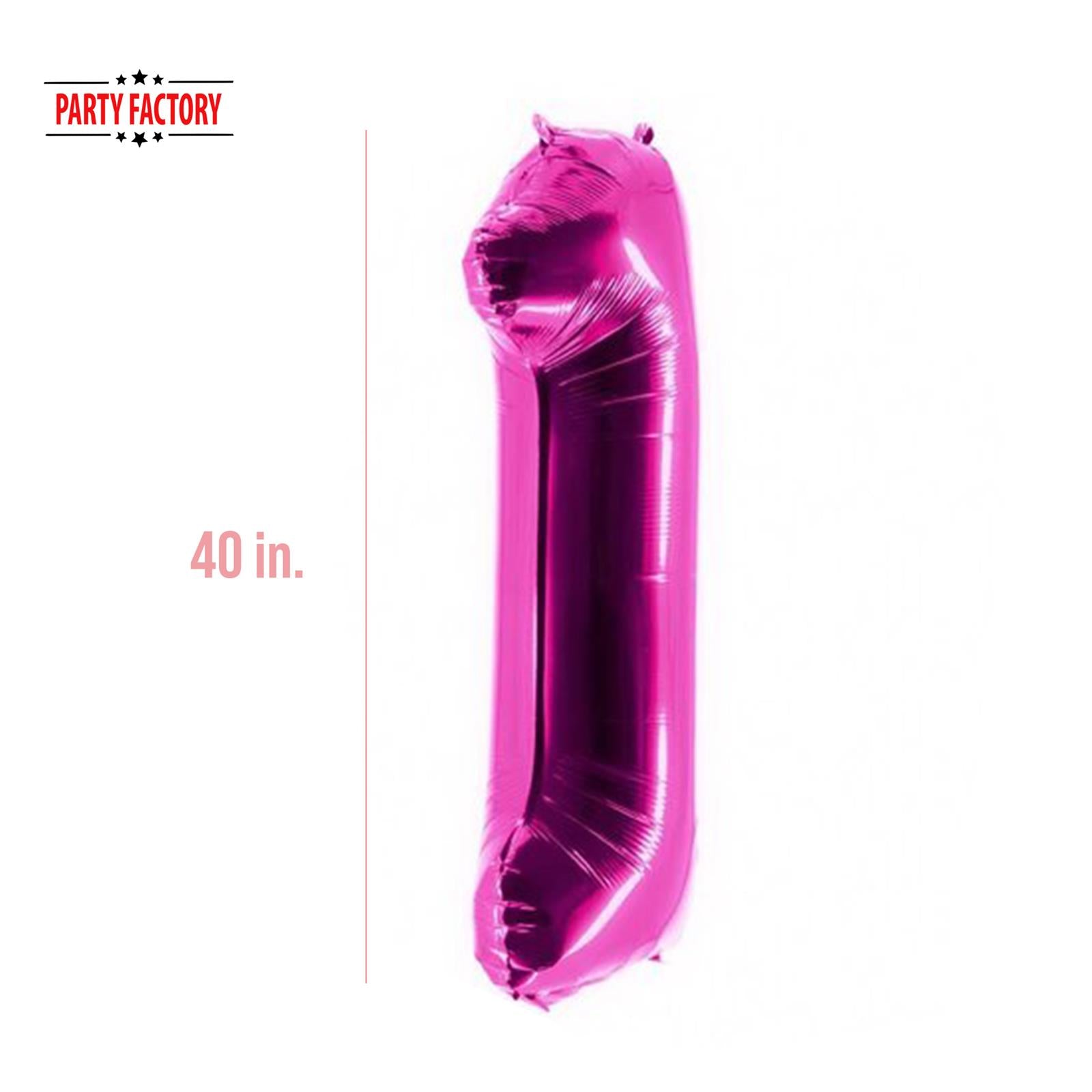 XXL foil balloon number 1 pink 40 in 3