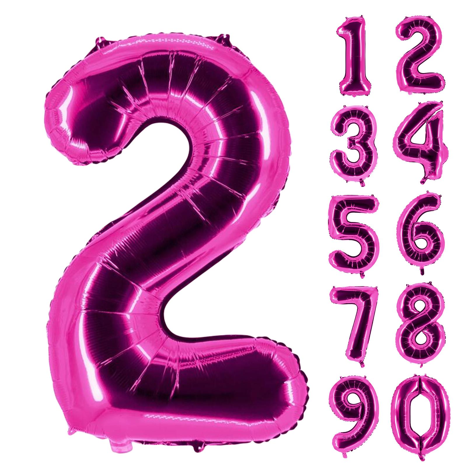 XXL foil balloon number 2 pink 40 in